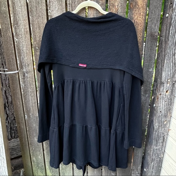 Hard Tail Forever Tiered Bamboo Cotton Jacket in Black Sz M - Picture 11 of 16